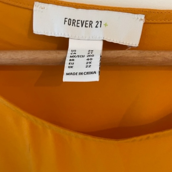 Forever 21 Mustard Orange Slik Top Plus Size 2x - Picture 2 of 3